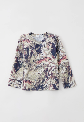 Лонгслив прямого кроя с рисунком в винтажном стиле