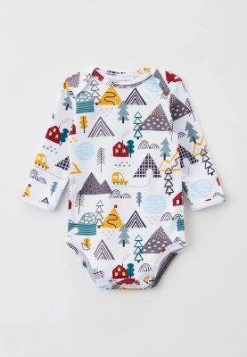 Боди для малышей с длинным рукавом из мягкого хлопкового трикотажа