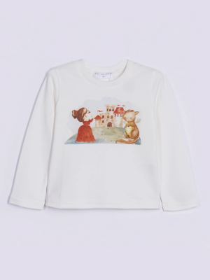 Лонгслив из хлопкового трикотажа с принтом