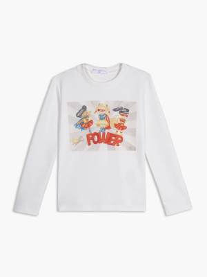 Лонгслив из трикотажного хлопка с принтом