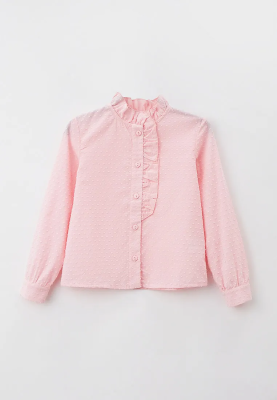 Блузка из фактурного хлопка на пуговицах 