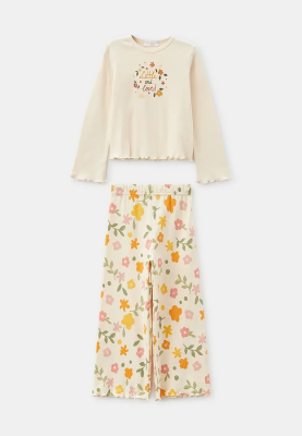 Пижама для девочек в молочном цвете