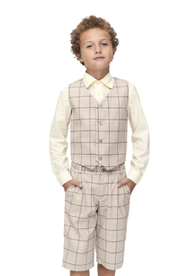 Жилет в клетку для мальчиков 