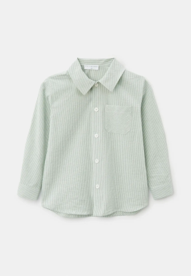 Рубашка Денди из хлопка в зеленом и белом цвете