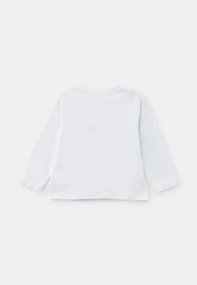 Лонгслив с принтом в белом цвете для девочек