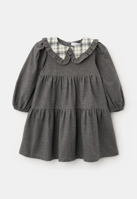 Платье Фалина из теплого хлопка в сером цвете
