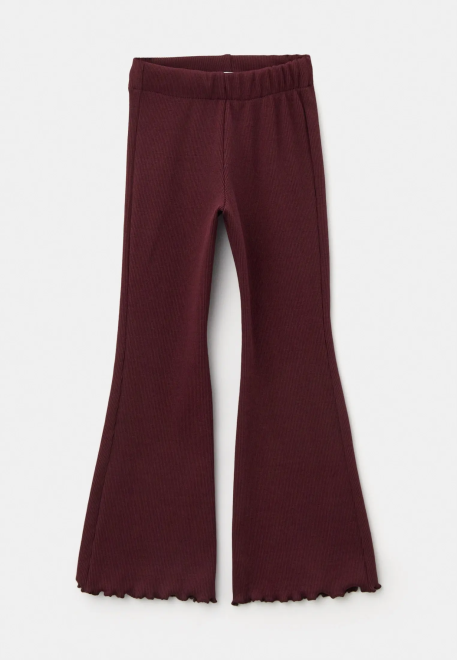 Брюки Мулан клеш в бордовом цвете