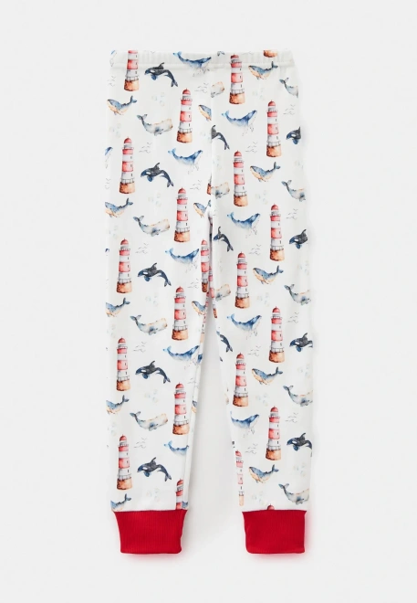 Пижама из трикотажного хлопка на манжетах 