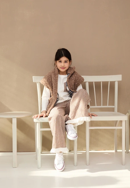 Брюки Моти из хлопка коричневого цвета в белую клетку