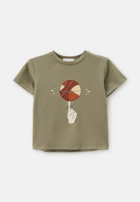 Футболка объемная из кулирки с принтом 