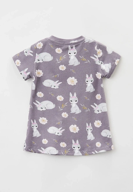 Платье для малышей с коротким рукавом из трикотажа с принтом кролики