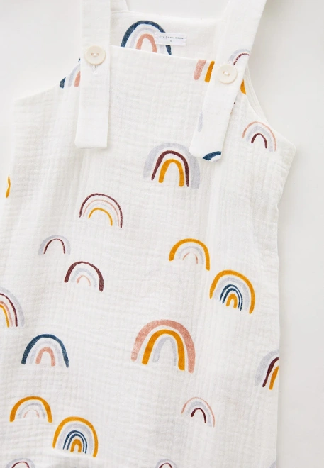 Комбинезон для малышей из муслина с принтом  радуга на молочном