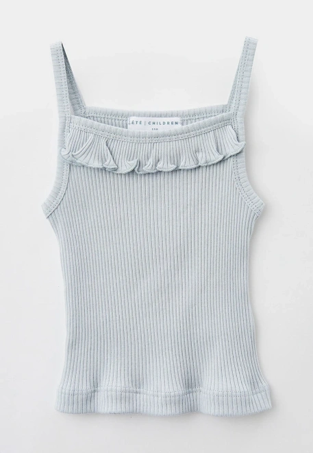 Майка укороченная из хлопка в рубчик