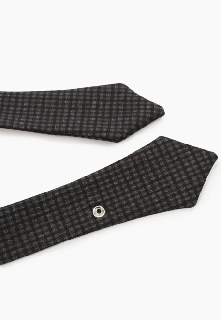 Галстук школьный на кнопке из неопрена в клетку