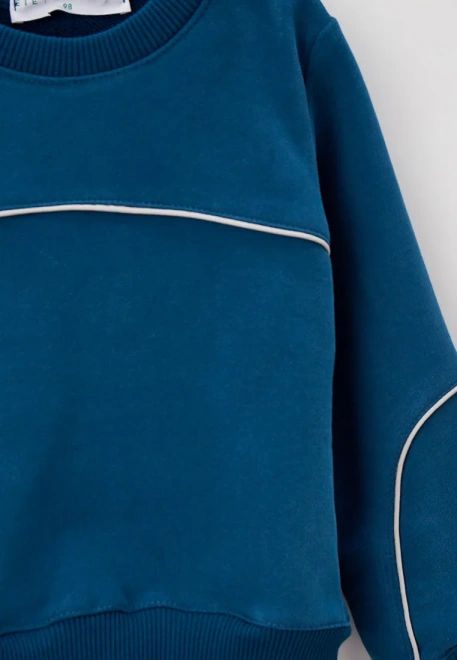 Костюм синего цвета с кантом на свитшоте и брюках