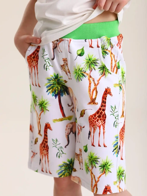 Шорты из трикотажа с ярким принтом