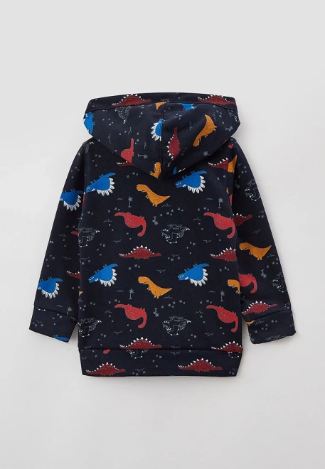 Худи с небольшим утеплителем принт цветные динозаврики