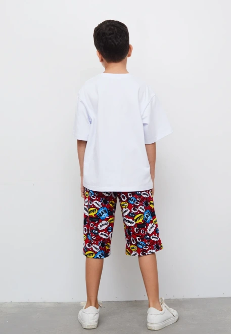 Пижама с яркими шортами 