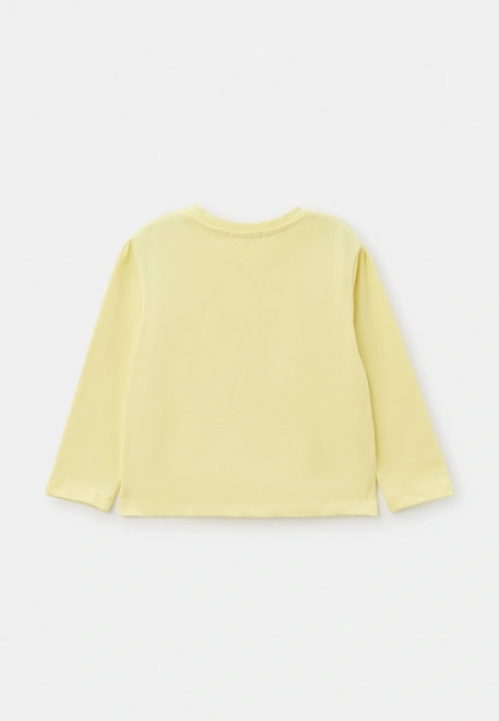 Лонгслив объемный с принтом в желтом цвете