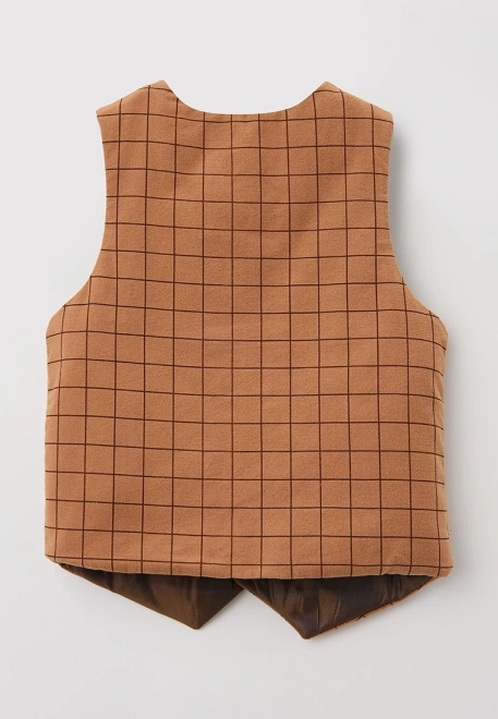 Жилет классический в клетку с тонким утеплителем