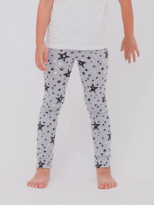 Леггинсы из рибаны со звездами в сером цвете