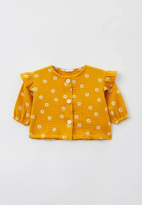 Блузка для малышей из муслина с принтом ромашки  Блузка для малышей из муслина с принтом ромашки