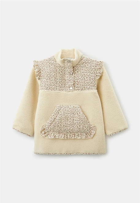 Анорак из экомеха с декоративными деталями из хлопка  Анорак из экомеха с декоративными деталями из хлопка