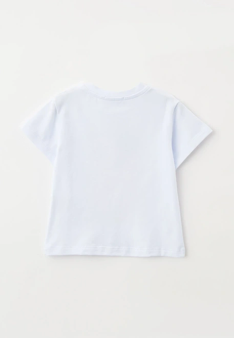 Футболка белая свободная с объемным принтом из слов FOREVER YOUNG 