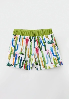 Костюм с футболкой и шортами из трикотажного хлопка с принтом кактусы