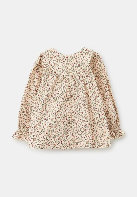 Блузка из хлопка молочного цвета 