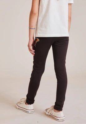 Леггинсы с большими бабочками в кофейном цвете