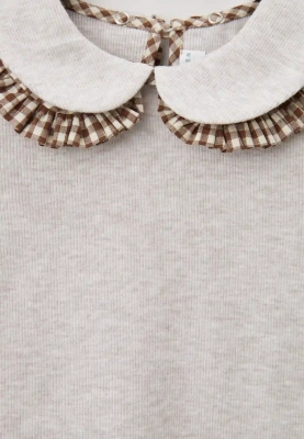 Блузка Солт со съемным воротником в бежевом цвете