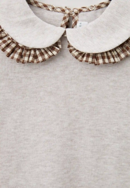 Блузка Солт со съемным воротником в бежевом цвете