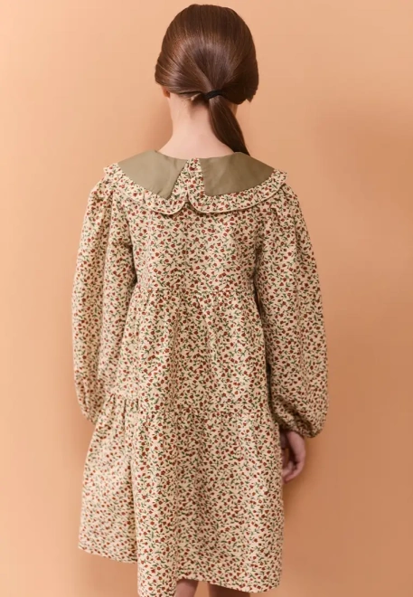 Платье Фалина из теплого хлопка в бежевом цвете