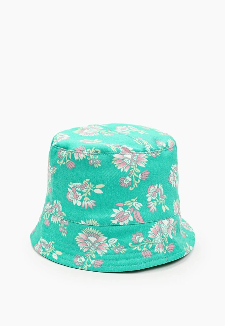 Панама из денима с цветочным принтом