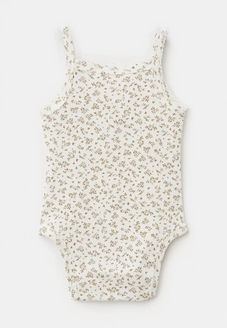 Боди Мико с веточками в молочном цвете