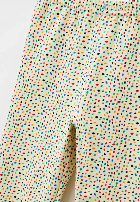 Леггинсы с разноцветными крапинками в кремовом цвете