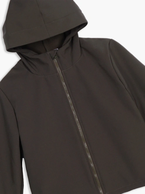 Куртка из влагозащитного материала софтшелл на молнии и с капюшоном