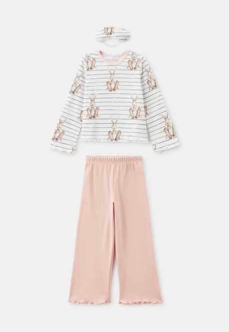 Пижама Эбигейл с зайчиками в розовом цвете
