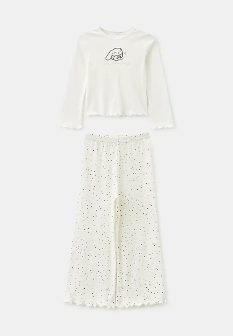 Пижама для девочек молочного цвета