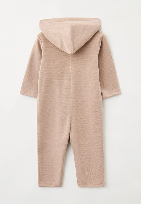 Комбинезон для малышей из трикотажа на пуговицах и с капюшоном 