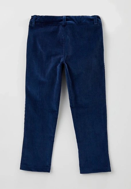 Брюки из мелкого вельвета глубокого синего цвета 