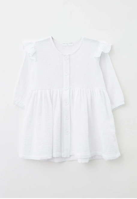 Платье летнее из муслина на пуговицах белого цвета