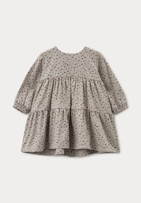 Платье из теплого хлопка с принтом вишенки и пуговицами по всей спинке 