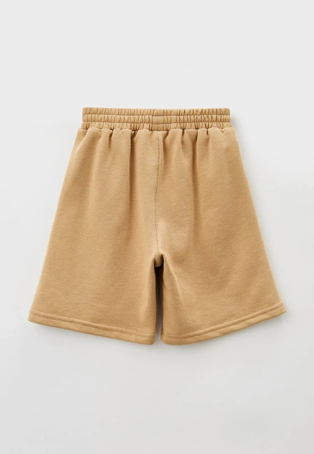 Костюм свободный с шортами из футера бежевый