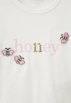 Комплект для малышей с пчелками в розовом и молочном цвете