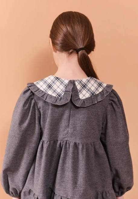 Платье Фалина из теплого хлопка в сером цвете