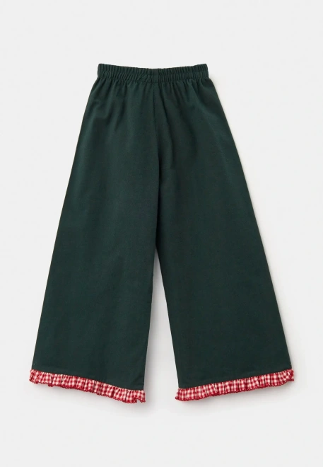 Пижама Йоджи из теплого хлопка в темно-зеленом цвете