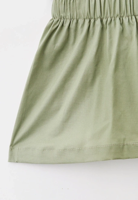 Шорты из поплина на резинке в оливковом цвете