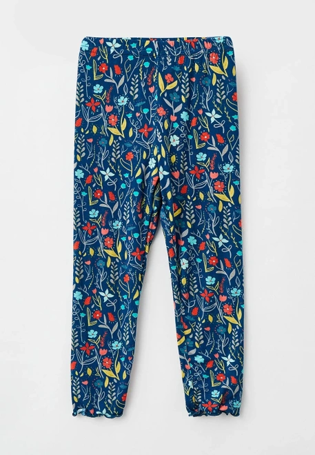 Леггинсы с цветочками в синем цвете